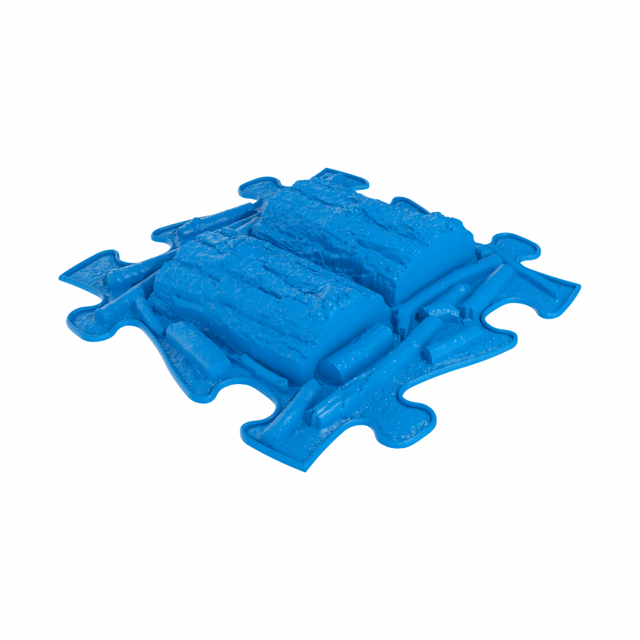 Orthopuzzle - Sensorik Matte Holzstamm mit harter Oberfläche in Blau